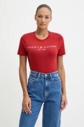 Tommy Hilfiger pamut póló női, bordó, WW0WW40276 - burgundia S - answear - 12 990 Ft