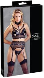 Cottelli Collection Bondage - csipke fehérnemű szett bilinccsel (fekete) (22133461051) - shop
