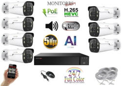 Monitorrs Security - AI IP Aktív kamerarendszer 7 kamerával 8 mpix WTube - 6079K7
