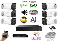  MS - AI IP Aktív kamerarendszer 6 kamerával switchel 5 mpix WTube - 6079K6B
