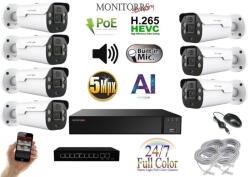  MS - AI IP Aktív kamerarendszer 7 kamerával switchel 5 mpix WTube - 6079K7B