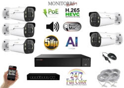 MS - AI IP Aktív kamerarendszer 5 kamerával switchel 5 mpix WTube - 6079K5B