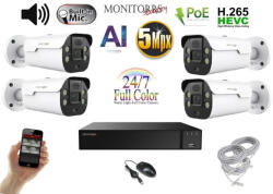 Monitorrs Security - AI IP Aktív kamerarendszer 4 kamerával 5 mpix WTube - 6079K4