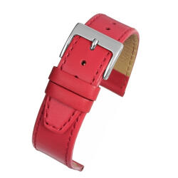 LBS Curea Piele Naturala Cusuta (rosie) 14mm