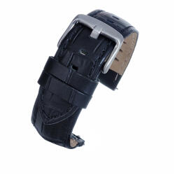  Curea Ceas (neagra) Croco Cusatura (neagra) 18mm