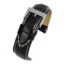 LBS Curea Ceas Neagra Croco 18mm