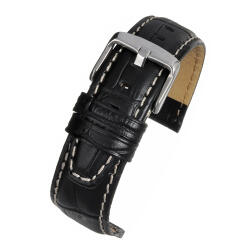  Curea Piele Naturala Textura Super Croc (neagra) 22mm