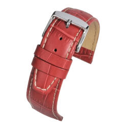  Curea Piele Naturala Textura Super Croc (rosie) 18mm