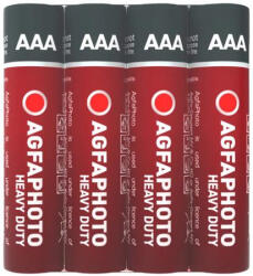 AgfaPhoto Elem, AAA, 4 db, féltartós (szén-cink), zsugor, AGFAPHOTO "Heavy Duty (APFAAAS4) - iroszer24