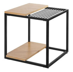 King Home Galler Tölgy Újságtartó Asztal MDF Fekete (KHM-1522)