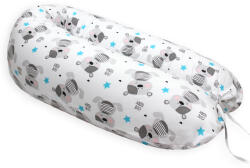Scamp Perna de gravide si alaptare cu husa detasabila din bumbac, 150 cm, Blue Star Bear (PG253)