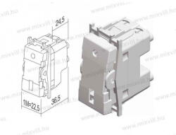 TEM N-101-es egypólusú nyomógomb billentyű nélkül 16A 250V 1M SM11(31340)