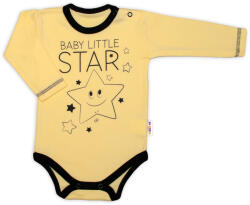 Baby Nellys Body cu mânecă lungă, galben, Baby Little Star