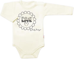 Baby Nellys Body maneca lunga Made with love, Baby Nellys, ecru