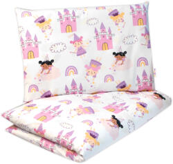 Baby Nellys Lenjerie de pat pentru copii, bumbac 2D 140x200/70x80 - Printese, Baby Nellys, roz