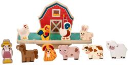 Adam Toys Joc de echilibru din lemn, puzzle - Ferma cu animale