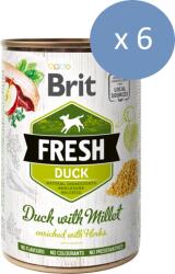 Brit 6 x Conserva Brit Fresh cu Rata si Mei, 400 g