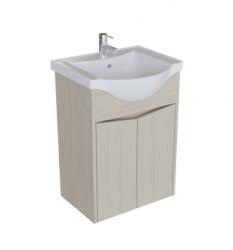TBOSS TBoss Linzy 55 cm-es fürdőszobaszekrény mosdóval, 2 ajtóval, fali rögzítéssel (LINY552A - Natúr tölgy)