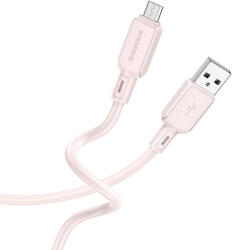 BOROFONE Kábel BX94 Crystal szín - USB-ről Micro USB-re - 2, 4A 1 méter világos rózsaszín