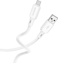 BOROFONE BX94 Crystal színű kábel - USB-Micro USB - 2, 4A 1 méter fehér