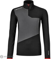 ORTOVOX Fleece Light Zip Neck női pulóver, fekete holló (XS)