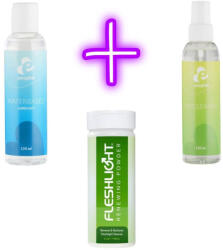  Kiegészítő csomag Fleshlight maszturbátorokhoz (síkosító, fertőtlenítő, karbantartó hintőpor) - szeresdmagad