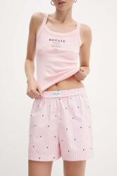 Rotate pantaloni scurti din bumbac culoarea roz, modelator, high waist PPYH-SZD0RI_30X