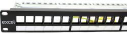 Excel Moduláris 24 portos patchpanel 1U, fekete EXCEL 100-095 (exc_ppMOD_24p_fekete2)