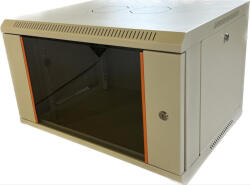 Techson 600 × 450 mély 6U magas, fali 19"-os rackszekrény, üvegajtó, fehér (rack_tc_60x45x6u_feh)