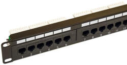 UTP PANEL 24P CAT6 tehermentesítő nélkül (racklpp_cat6_24p_UTP2)