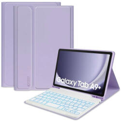 Tech-Protect Samsung Galaxy Tab A9+ Plus 11" X210 / X215 / X216 Tok - Tech-Protect SC Ceruzatartóval és Angol Billentyűzettel - Lila (WR-172087)