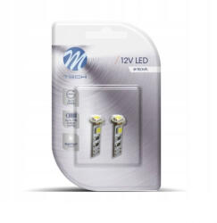 m-tech LED Izzó W5W 3-SMD 5050 CANBUS (2db) fehér - M-TECH