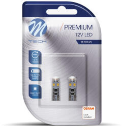 m-tech LED Izzó W5W 8-SMD 3528 CANBUS fehér (2db) - M-TECH (LB312W)