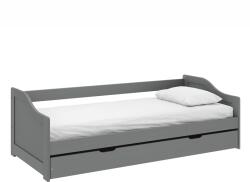 TEMPO KONDELA Ágy kihúzható pótággyal, szürke, tömörfa, 90x200, LAURA NEW - kondela