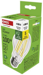 EMOS LED izzó Filament A60 A CLASS / E27 / 7, 2 W (100 W) / 1521 lm / természetes fehér ZF5168 (ZF5168)
