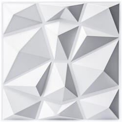 Dollcini 3D mintás PVC falpanel - modern geometrikus textúrájú dekorációs panel nappaliba, hálószobába, irodába - 50 x 50 cm - Prizma Hatású 3D Falpanel - 4 DB (443331)