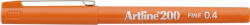Artline Liner ARTLINE 200, varf fetru 0.4mm - portocaliu (EK-200-OG) - siscom-papetarie