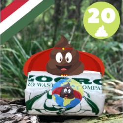  Zooro - PoopHero Lebomló és Komposztálható Kakizacskó, 20 db-os kiszerelés | magyar termék