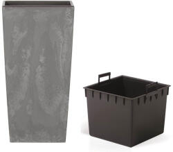 Prosperplast Ghiveci cu inserție URBI SQUARE BETON EFFECT marengo 29, 5 cm