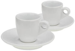 KELA Set de 4 cani espresso cu farfurie MATTIA alb KL-12748