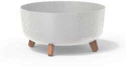 Prosperplast Ghiveci GRACIA LOW ECO WOOD 38cm alb