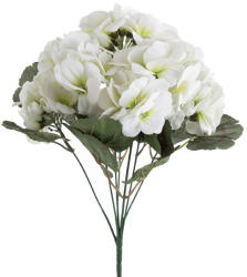  Muskátli selyemvirág csokor, 5 ágú, magasság: 33cm - Fehér (AF134-01)