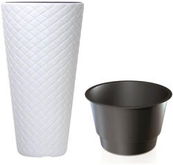 Prosperplast Ghiveci MATUBA SLIM + insert alb 30cm