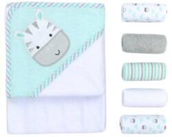 Mother's Choice Set cadou bebelusi prosop cu gluga si 5 mini prosopele - zebra (IT3480)