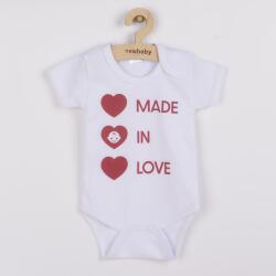 New Baby Body cu imprimeu New Baby MADE IN LOVE, mărime 86 (12-18lr)