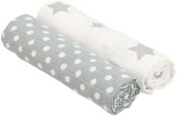 NEW BABY Prosop de bumbac tetra New Baby Softy 90 x 110 cm 2 buc gri-alb Prosop