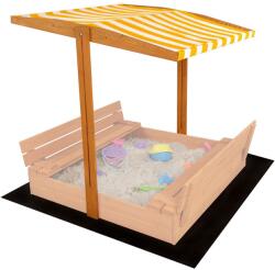Baby Mix Coperiș pentru nisipărie din lemn pentru copii Baby Mix 120x120 cm galben-alb