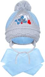 New Baby Căciuliţă de iarnă pentru copii cu eşarfă New Baby, culoare albastru deschis, model căţeluş, mărime 104 (3-4ani)