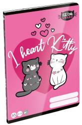 Lizzy Card Kittok Heart Kitty A5 27-32 lapos kockás füzet (20819)