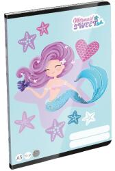 Lizzy Card Mermaid Sweet A5 27-32 lapos kockás füzet (20823)